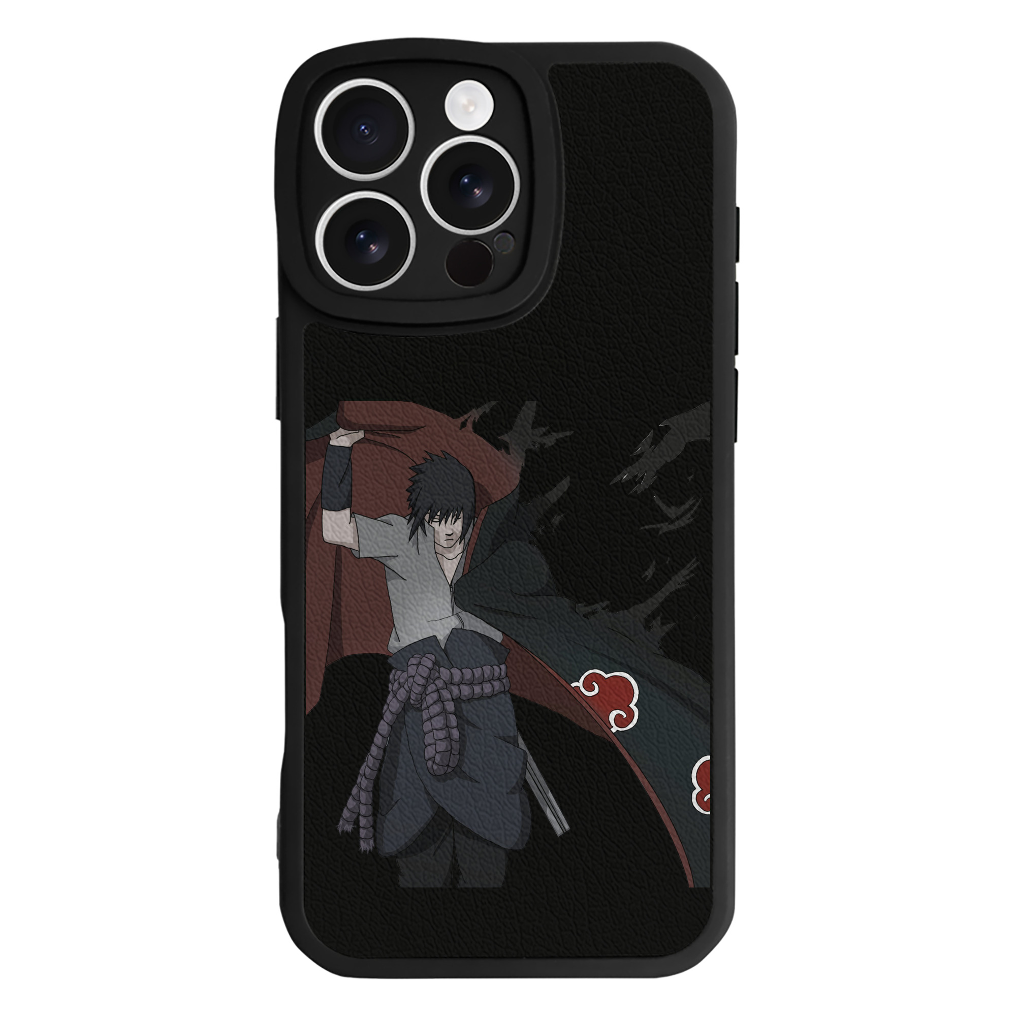 （画像用） NARUTO -ナルト- うちは サスケ Uchiha Sasuke 【iPhone 16シリーズ対応】シリコンスマホケース（レザー調） 材質：シリコン